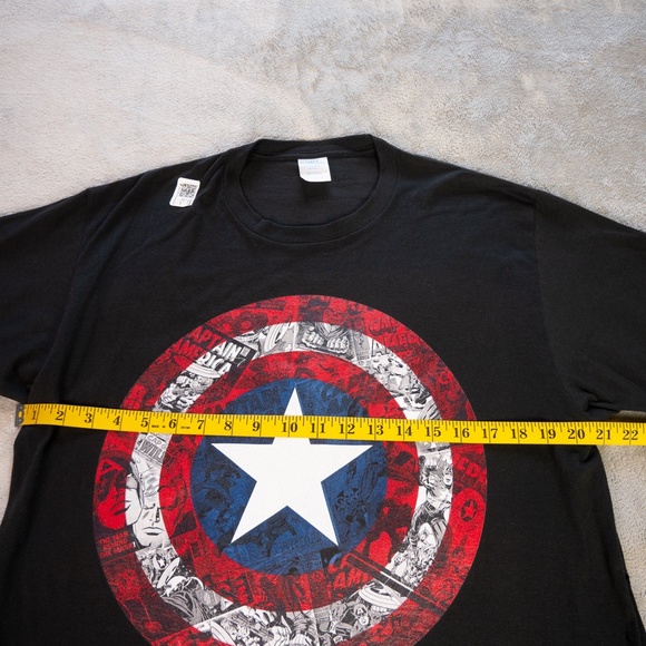 Marvel Captain America Avengers Shield Comic T-Shirt Men Large Black Graphic Tee - Picture 6 of 11